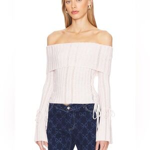 Revolve LOBA Off Shoulder Sweater with braided detailing sold out online